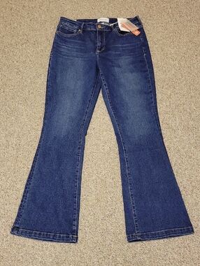 Dear John Rosa Mid Rise Dark Blue Flare Jeans Sz 31 New Denim 34" Inseam